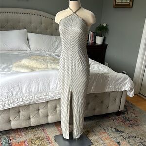 Vintage Silver Halter Dress